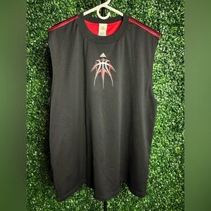 Adidas Vintage Y2K Reverseable Red and Black Basketball Jersey